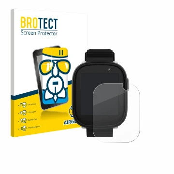 Vorderseite einer Produktverpackung mit dem Markenlogo BROTECT. Daneben ist das Gerät Xplora X6 Play 2022 (1. Generation) mit 