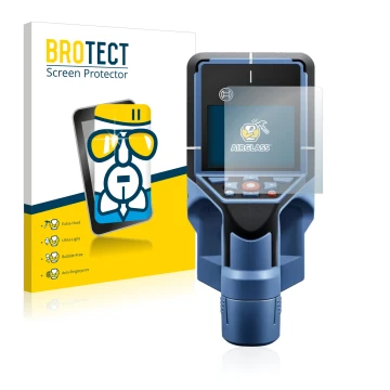 Vorderseite einer Produktverpackung mit dem Markenlogo BROTECT. Daneben ist das Gerät Bosch D-tect 200 C Wallscanner mit dem z