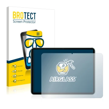 Vorderseite einer Produktverpackung mit dem Markenlogo BROTECT. Daneben ist das Gerät OnePlus Pad mit dem zugehörigen Displays