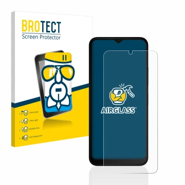 Vorderseite einer Produktverpackung mit dem Markenlogo BROTECT. Daneben ist das Gerät Nokia C32 mit dem zugehörigen Displaysch