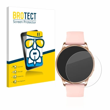 Vorderseite einer Produktverpackung mit dem Markenlogo BROTECT. Daneben ist das Gerät Levowatch F2 mit dem zugehörigen Display