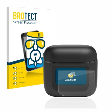 Vorderseite einer Produktverpackung mit dem Markenlogo BROTECT. Daneben ist das Gerät JBL Tour Pro 2 mit dem zugehörigen Displ