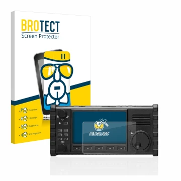 Vorderseite einer Produktverpackung mit dem Markenlogo BROTECT. Daneben ist das Gerät Xiegu X6100 HF-Transceiver mit dem zugeh