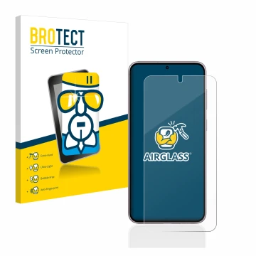 Vorderseite einer Produktverpackung mit dem Markenlogo BROTECT. Daneben ist das Gerät Samsung Galaxy S23 Enterprise Edition mi