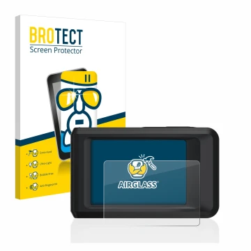 Vorderseite einer Produktverpackung mit dem Markenlogo BROTECT. Daneben ist das Gerät Hikmicro Pocket 2 mit dem zugehörigen Di