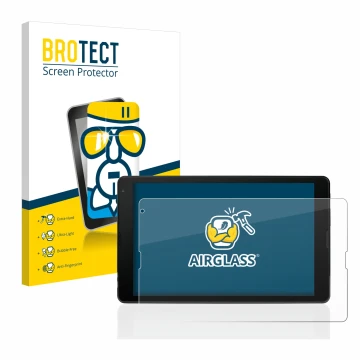 Vorderseite einer Produktverpackung mit dem Markenlogo BROTECT. Daneben ist das Gerät MEDION Tablet E10421 10,1