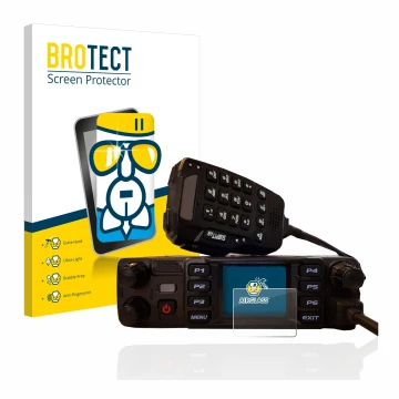 Vorderseite einer Produktverpackung mit dem Markenlogo BROTECT. Daneben ist das Gerät AnyTone AT-D578UV plus mit dem zugehörig