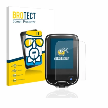 Vorderseite einer Produktverpackung mit dem Markenlogo BROTECT. Daneben ist das Gerät Freestyle Libre 3 mit dem zugehörigen Di