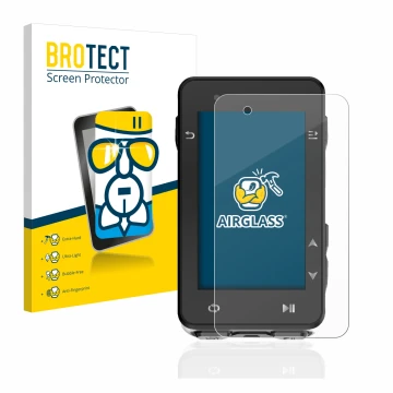Vorderseite einer Produktverpackung mit dem Markenlogo BROTECT. Daneben ist das Gerät iGPSPORT iGS630 mit dem zugehörigen Disp