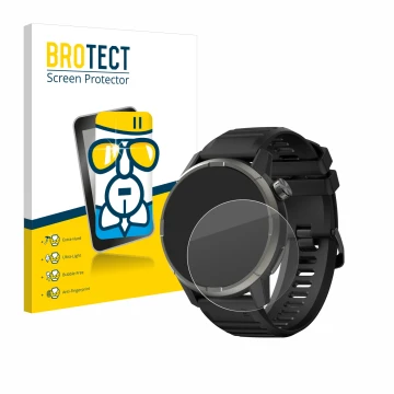Vorderseite einer Produktverpackung mit dem Markenlogo BROTECT. Daneben ist das Gerät Kiprun GPS 900 by Coros mit dem zugehöri