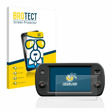 Vorderseite einer Produktverpackung mit dem Markenlogo BROTECT. Daneben ist das Gerät Fiat Panda my23 UConnect 7