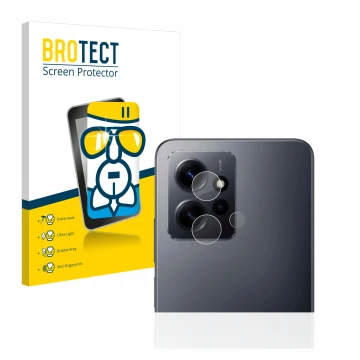 Vorderseite einer Produktverpackung mit dem Markenlogo BROTECT. Daneben ist das Gerät Xiaomi Redmi Note 12 4G (NUR Kameraschut