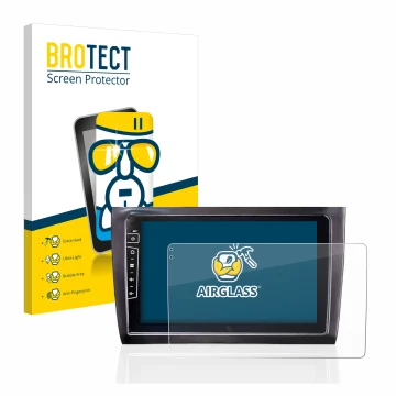 Vorderseite einer Produktverpackung mit dem Markenlogo BROTECT. Daneben ist das Gerät Dynavin D8-DF56 9