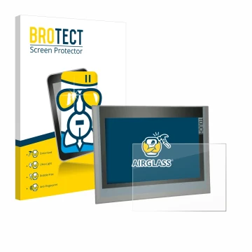 Vorderseite einer Produktverpackung mit dem Markenlogo BROTECT. Daneben ist das Gerät Siemens Simatic TP1200 Comfort 12