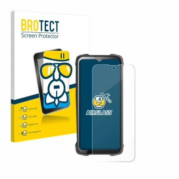 Vorderseite einer Produktverpackung mit dem Markenlogo BROTECT. Daneben ist das Gerät Cubot King Kong 9 mit dem zugehörigen Di