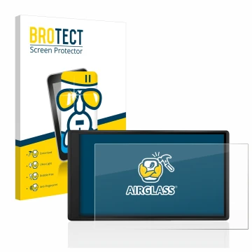 Vorderseite einer Produktverpackung mit dem Markenlogo BROTECT. Daneben ist das Gerät Garmin Drive 55 mit dem zugehörigen Disp