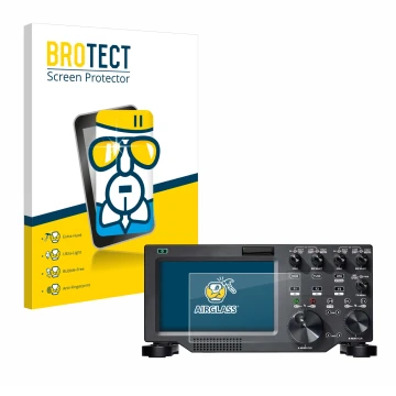 Vorderseite einer Produktverpackung mit dem Markenlogo BROTECT. Daneben ist das Gerät FlexRadio Maestro FLEX-6000 mit dem zuge