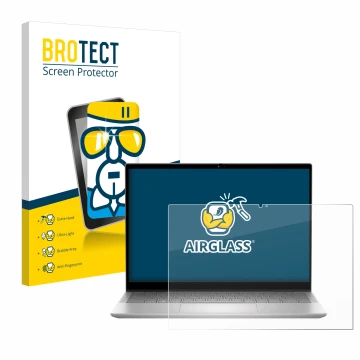 Vorderseite einer Produktverpackung mit dem Markenlogo BROTECT. Daneben ist das Gerät Dell Inspiron 14 7430 2-in-1 mit dem zug
