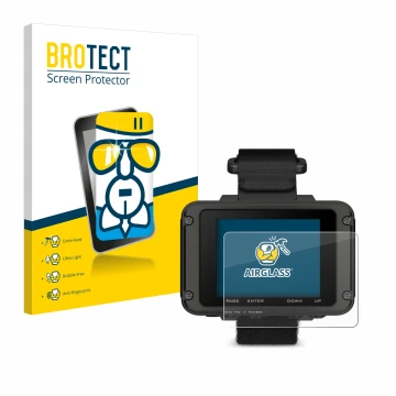 Vorderseite einer Produktverpackung mit dem Markenlogo BROTECT. Daneben ist das Gerät Garmin Foretrex 801 mit dem zugehörigen 