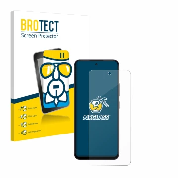 Vorderseite einer Produktverpackung mit dem Markenlogo BROTECT. Daneben ist das Gerät Xiaomi Redmi 12 mit dem zugehörigen Disp