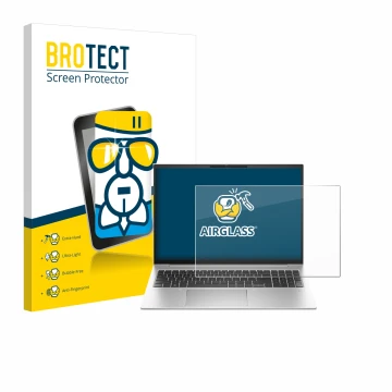 Vorderseite einer Produktverpackung mit dem Markenlogo BROTECT. Daneben ist das Gerät HP EliteBook 860 G10 mit dem zugehörigen