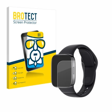 Vorderseite einer Produktverpackung mit dem Markenlogo BROTECT. Daneben ist das Gerät Xiaomi Redmi Watch 3 mit dem zugehörigen