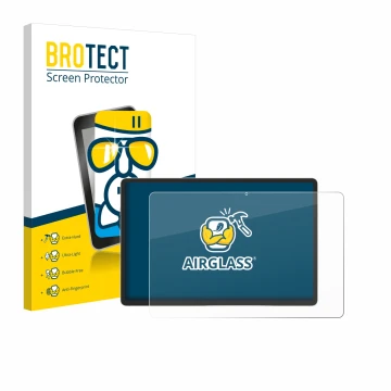 Vorderseite einer Produktverpackung mit dem Markenlogo BROTECT. Daneben ist das Gerät Samsung Galaxy Tab S9 Plus 5G mit dem zu