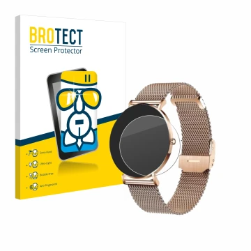 Vorderseite einer Produktverpackung mit dem Markenlogo BROTECT. Daneben ist das Gerät Xcoast X-Watch Siona 2 mit dem zugehörig