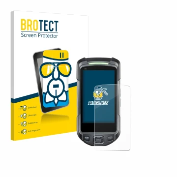 Vorderseite einer Produktverpackung mit dem Markenlogo BROTECT. Daneben ist das Gerät Keyence BT-A700 mit dem zugehörigen Disp