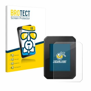 Vorderseite einer Produktverpackung mit dem Markenlogo BROTECT. Daneben ist das Gerät FIT Display Compact mit dem zugehörigen 