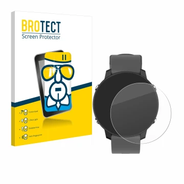 Vorderseite einer Produktverpackung mit dem Markenlogo BROTECT. Daneben ist das Gerät Shot Scope G5 GPS Watch mit dem zugehöri