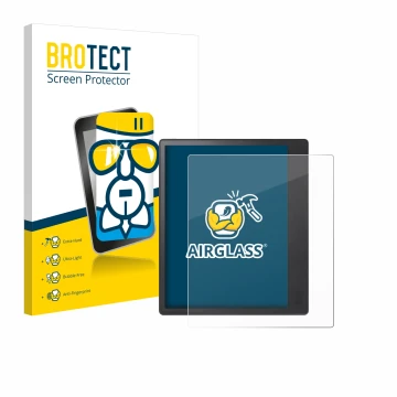 Vorderseite einer Produktverpackung mit dem Markenlogo BROTECT. Daneben ist das Gerät Kobo Elipsa 2E mit dem zugehörigen Displ