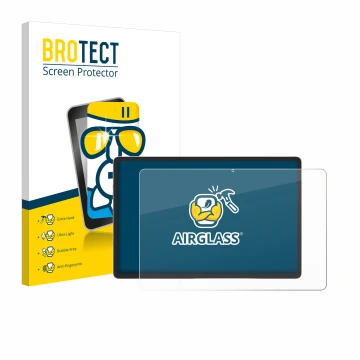 Vorderseite einer Produktverpackung mit dem Markenlogo BROTECT. Daneben ist das Gerät Samsung Galaxy Tab S9 Plus WiFi mit dem 