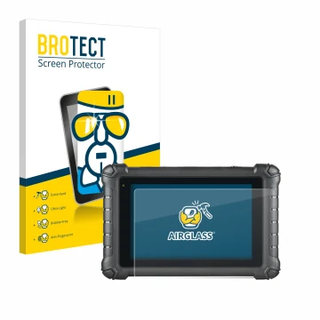 Vorderseite einer Produktverpackung mit dem Markenlogo BROTECT. Daneben ist das Gerät Autel MaxiDAS DS900 mit dem zugehörigen 