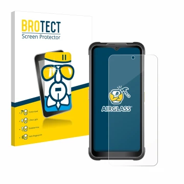 Vorderseite einer Produktverpackung mit dem Markenlogo BROTECT. Daneben ist das Gerät AGM G2 Guardian mit dem zugehörigen Disp