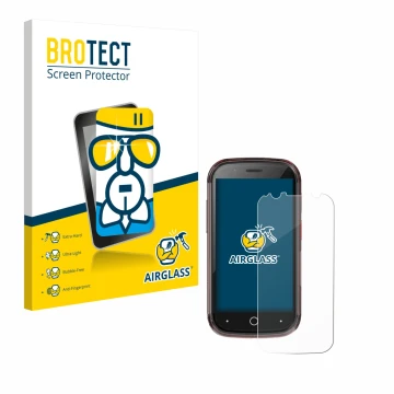 Vorderseite einer Produktverpackung mit dem Markenlogo BROTECT. Daneben ist das Gerät Unihertz Jelly Star mit dem zugehörigen 