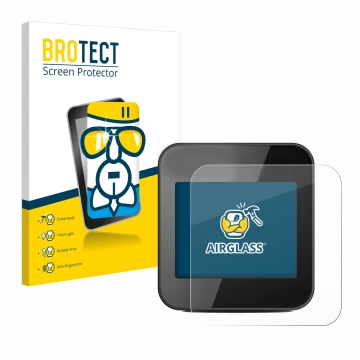 Vorderseite einer Produktverpackung mit dem Markenlogo BROTECT. Daneben ist das Gerät Cycplus GPS G1 mit dem zugehörigen Displ