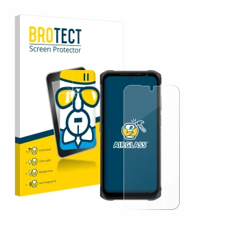Vorderseite einer Produktverpackung mit dem Markenlogo BROTECT. Daneben ist das Gerät Ulefone Armor 12S mit dem zugehörigen Di
