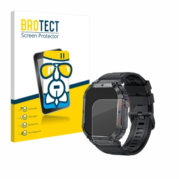 Vorderseite einer Produktverpackung mit dem Markenlogo BROTECT. Daneben ist das Gerät GaWear K57PRO 1.96