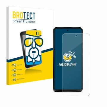 Vorderseite einer Produktverpackung mit dem Markenlogo BROTECT. Daneben ist das Gerät Motorola Moto G23 mit dem zugehörigen Di