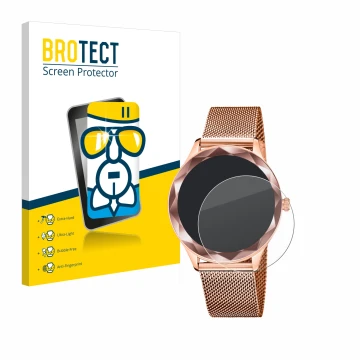 Vorderseite einer Produktverpackung mit dem Markenlogo BROTECT. Daneben ist das Gerät Lotus SMARTIME 50036/1 mit dem zugehörig