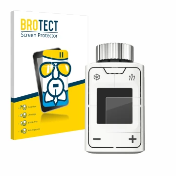 Vorderseite einer Produktverpackung mit dem Markenlogo BROTECT. Daneben ist das Gerät AVM FRITZ!DECT 302 mit dem zugehörigen D