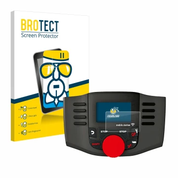 Vorderseite einer Produktverpackung mit dem Markenlogo BROTECT. Daneben ist das Gerät Märklin Mobile Station WLAN 60667 mit de