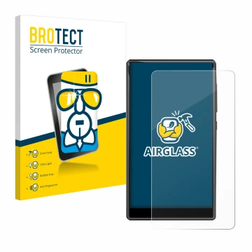 Vorderseite einer Produktverpackung mit dem Markenlogo BROTECT. Daneben ist das Gerät innioasis G1-80G mit dem zugehörigen Dis