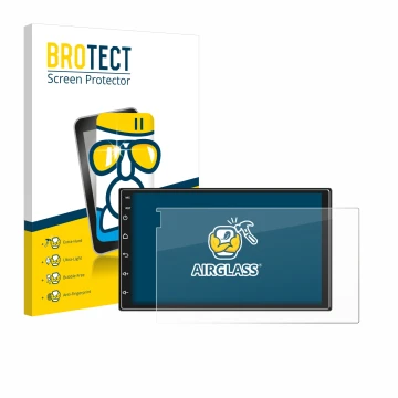 Vorderseite einer Produktverpackung mit dem Markenlogo BROTECT. Daneben ist das Gerät Ankeway Car Radio 7