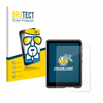 Vorderseite einer Produktverpackung mit dem Markenlogo BROTECT. Daneben ist das Gerät Mechen M3 mit dem zugehörigen Displaysch