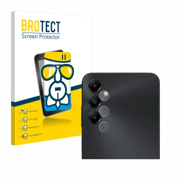 Vorderseite einer Produktverpackung mit dem Markenlogo BROTECT. Daneben ist das Gerät Samsung Galaxy A05s (NUR Kameraschutz) m