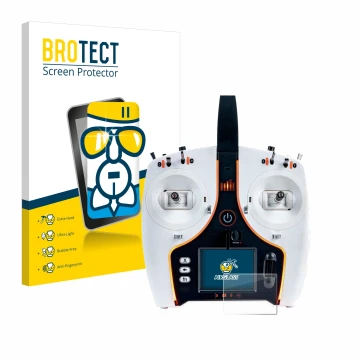 Vorderseite einer Produktverpackung mit dem Markenlogo BROTECT. Daneben ist das Gerät Spektrum NX7e mit dem zugehörigen Displa