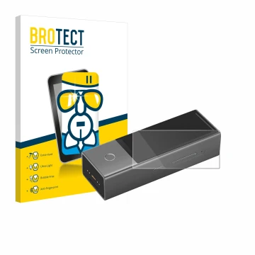 Vorderseite einer Produktverpackung mit dem Markenlogo BROTECT. Daneben ist das Gerät Timekettle X1 mit dem zugehörigen Displa