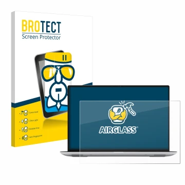 Vorderseite einer Produktverpackung mit dem Markenlogo BROTECT. Daneben ist das Gerät Dell Precision 5480 Non-Touch mit dem zu